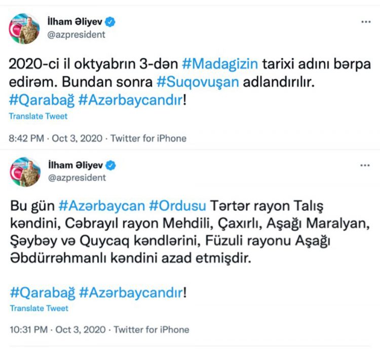 Zəfər tariximiz – Suqovuşan və Talışın işğaldan azad edilməsindən iki il ötür