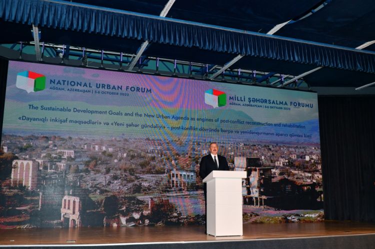 Ağdamda Azərbaycan Milli Şəhərsalma Forumu işə başlayıb Prezident İlham Əliyev və birinci xanım Mehriban Əliyeva Forumun açılış mərasimində iştirak ediblər<font color='red'> - YENİLƏNİB 3</font><font color=red> - FOTOLAR</font>