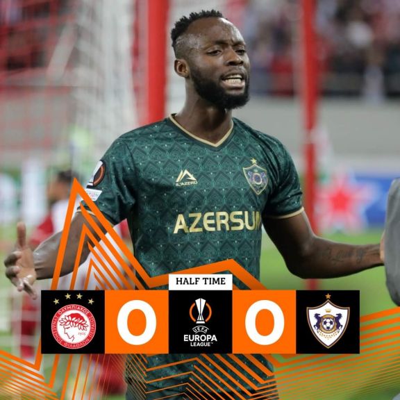 “Olimpiakos” - “Qarabağ” matçında birinci hissə başa çatıb