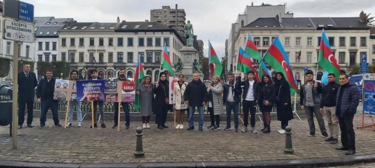 Brüsseldə Ermənistanın hərbi cinayətlərinə qarşı etiraz aksiyası təşkil olunub