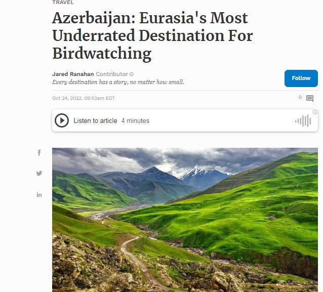 “Forbes”: Azərbaycan quşların inanılmaz müxtəlifliyinə malik ölkələrdəndir<font color=red> - FOTOLAR</font>