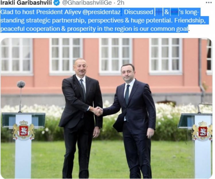 İrakli Qaribaşvili: Bizim ümumi məqsədimiz regionda dostluğu, dinc əməkdaşlığı və rifahı təmin etməkdir