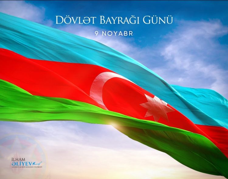Prezident İlham Əliyev Dövlət Bayragı Günü münasibətilə paylaşım edib