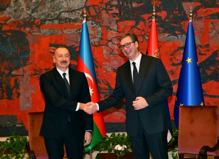 Belqradda Azərbaycan Prezidenti İlham Əliyevin Serbiya Prezidenti Aleksandar Vuçiç ilə təkbətək görüşü olub<font color='red'> - YENİLƏNƏCƏK</font><font color=red> - FOTOLAR</font>