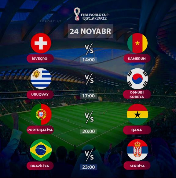 Dünya çempionatı 2022: Bu gün daha dörd qarşılaşma keçiriləcək