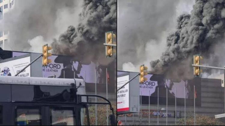 İstanbulda ticarət mərkəzində yanğın baş verib