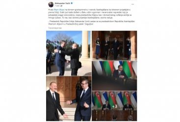 Serbiya Prezidenti Azərbaycana səfəri ilə bağlı feysbuk hesabında paylaşım edib