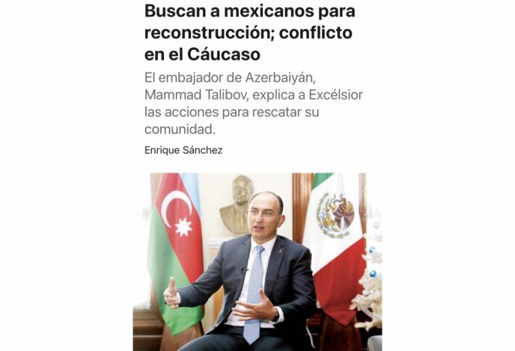 “Excelsior” qəzeti: Meksika şirkətləri azad edilmiş ərazilərdə bərpa işlərinə cəlb oluna bilər