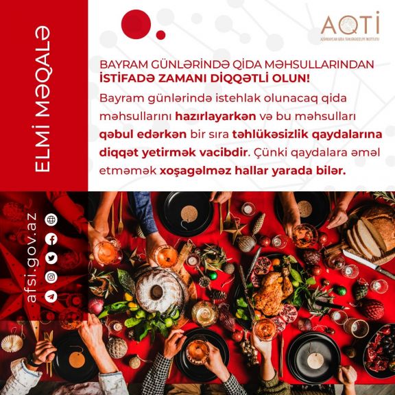 AQTA bayram günlərində qidalanma ilə bağlı əhaliyə müraciət edib