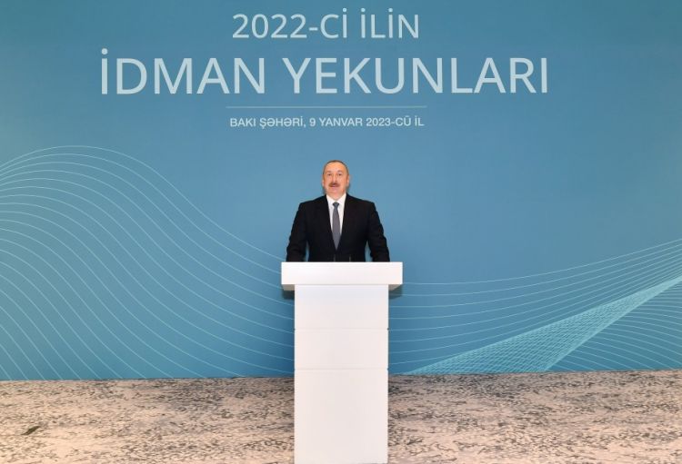 <span style='color:red'>Prezident İlham Əliyev ötən ilin idman yekunlarına həsr olunmuş mərasimdə iştirak edib<font color='red'> - YENİLƏNİB</font><font color=red> - FOTOLAR</font></span>