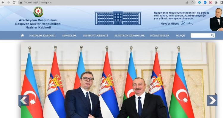 Naxçıvan Muxtar Respublikası Nazirlər Kabinetinin saytı “gov.az” zonasına köçürülüb