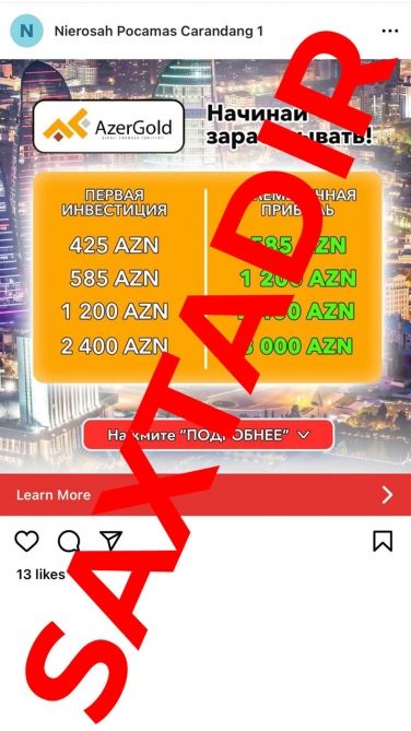 “AzerGold”: Adımızdan saxta reklam kampaniyaları təşkil olunaraq fişinq hücumları həyata keçirilir<font color=red> - FOTOLAR</font>