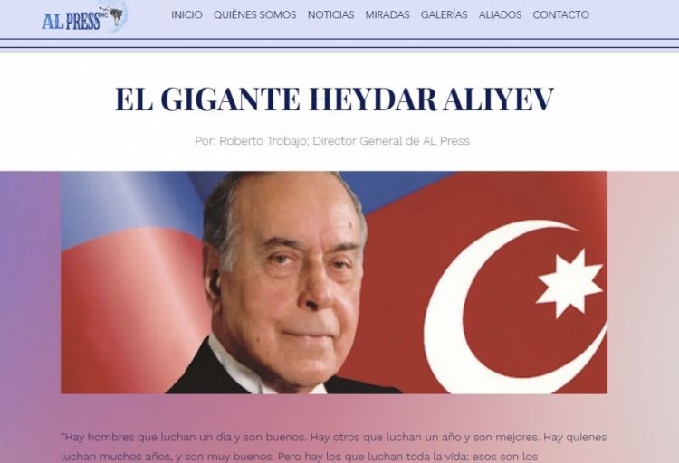 Kolumbiya mətbuatında Ulu Öndər Heydər Əliyev haqqında məqalə yayımlanıb