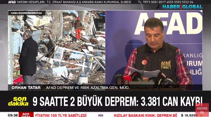 Türkiyədə zəlzələdə həyatını itirənlərin sayı 3381 nəfərə çatıb