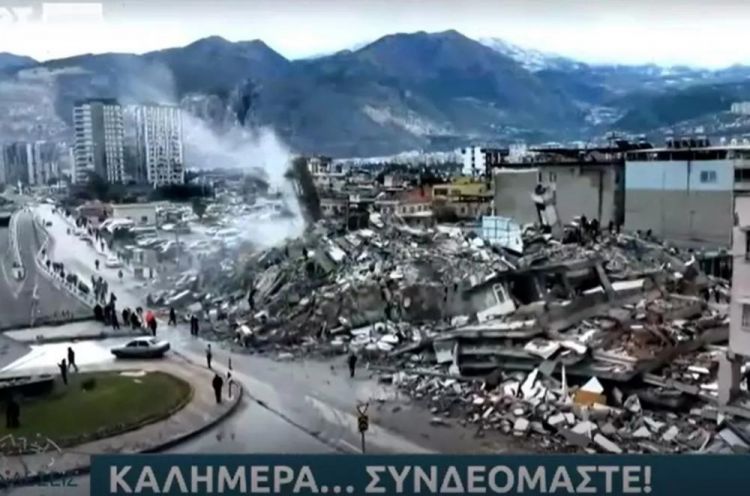 Yunan televiziyasından təqdirəlayiq addım: Türkiyənin acısını belə bölüşdülər<font color=red> - VİDEO</font>