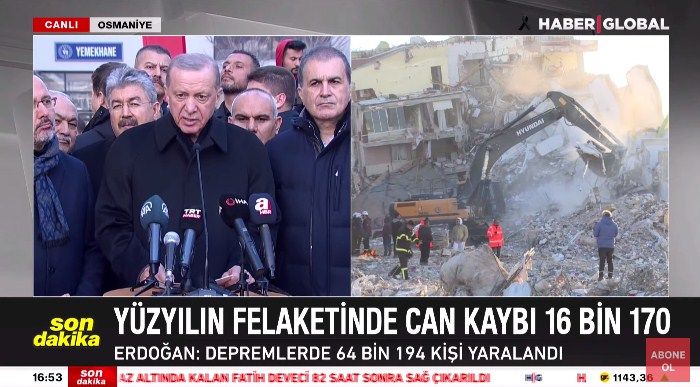 Türkiyədə zəlzələdə ölənlərin sayı 16 170 nəfərə çatıb, 64 194 nəfər yaralanıb<font color='red'> - YENİLƏNİB</font>