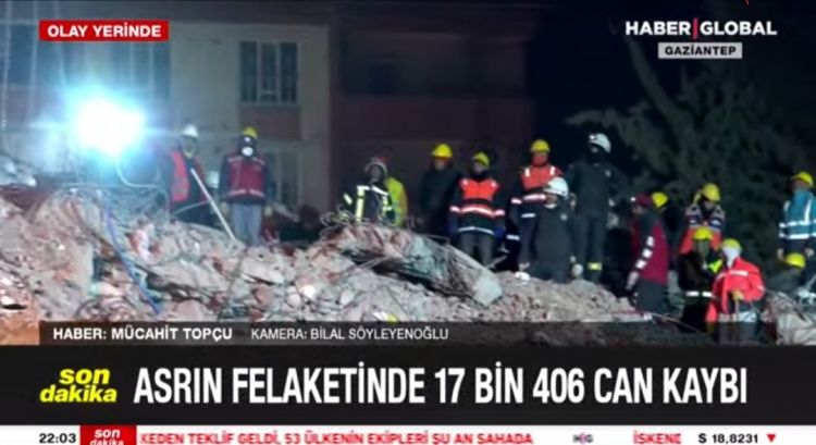 Türkiyədə zəlzələdə ölənlərin sayı 17 406-ya çatıb, 71 866 nəfər yaralanıb