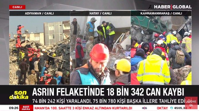 Türkiyədə zəlzələdə ölənlərin sayı 18 342-yə çatıb, 74 242 nəfər yaralanıb