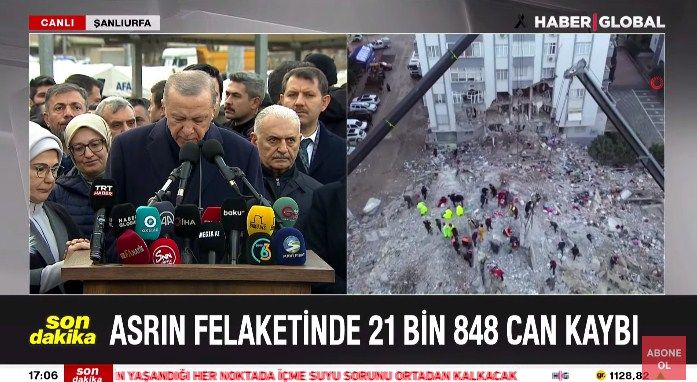 Türkiyədə zəlzələdə ölənlərin sayı 21 min 848 nəfərə çatıb