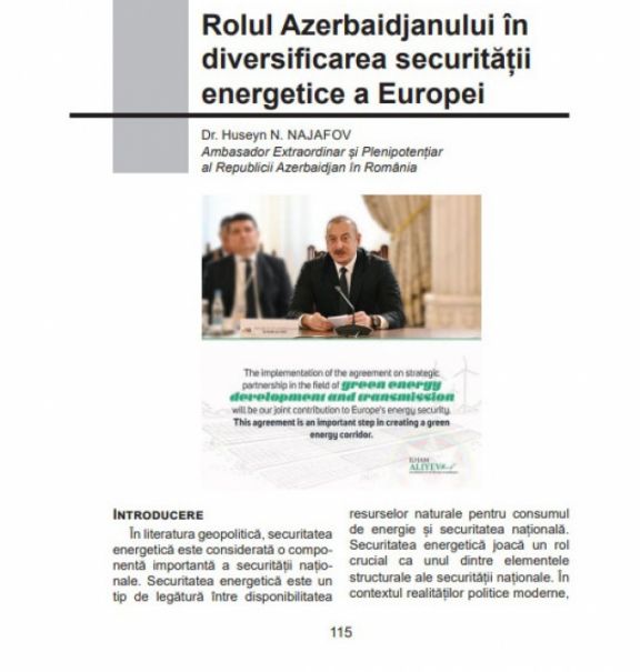 Rumıniya nəşri Avropada enerji təhlükəsizliyində Azərbaycanın rolundan yazıb