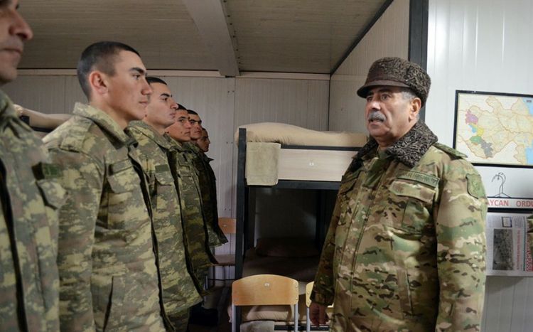 Zakir Həsənov azad edilmiş ərazilərdə bölmələrin xidməti-döyüş fəaliyyətini yoxlayıb<font color=red> - VİDEO</font>