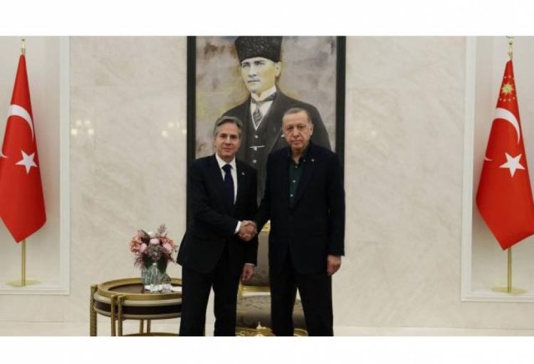 Türkiyə Prezidenti Ankarada ABŞ-ın dövlət katibi ilə görüşüb