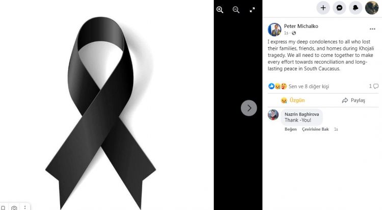 Aİ səfiri Xocalı faciəsinin ildönümü ilə bağlı başsağlığı verib