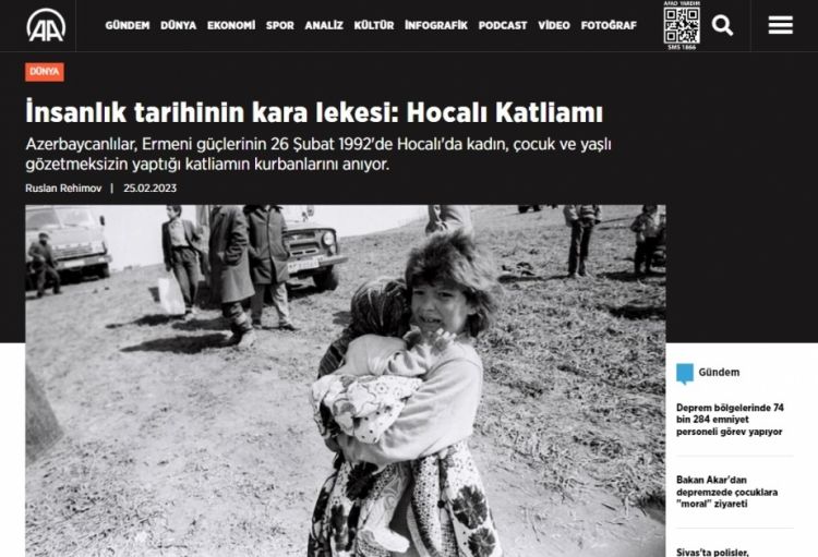 Xocalı soyqırımı xarici KİV-lərin diqqət mərkəzində