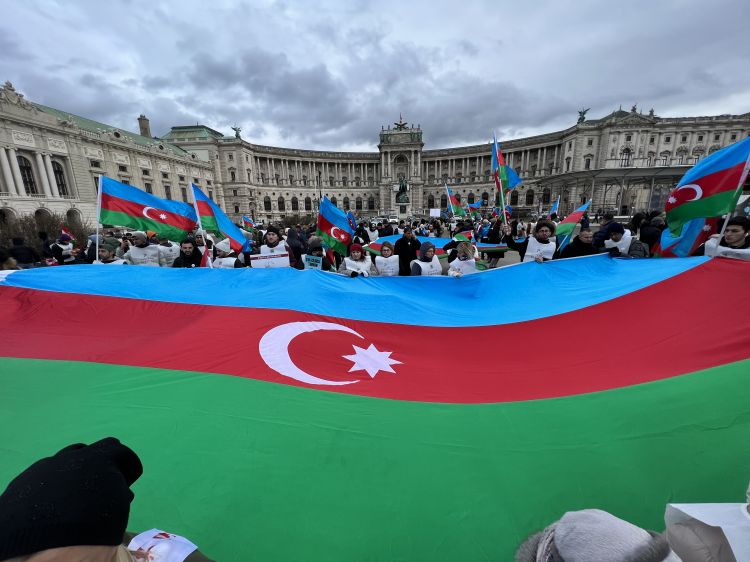 Vyanada Xocalı soyqırımının 31-ci ildönümü ilə bağlı aksiya keçirilib<font color=red> - FOTOLAR</font>