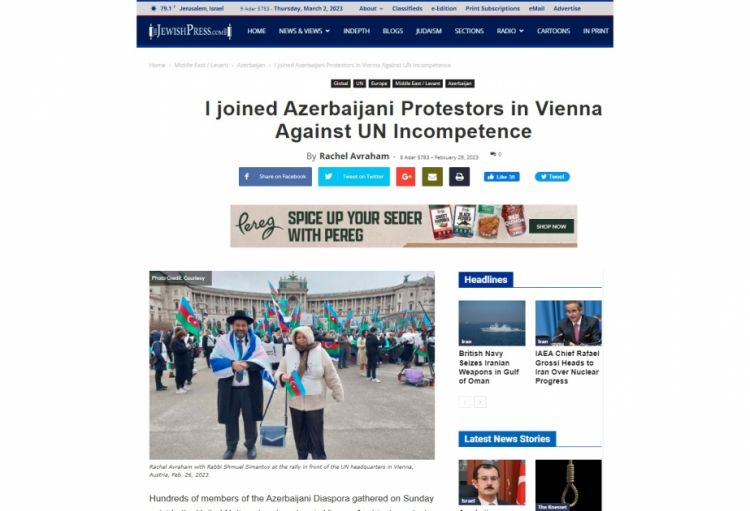 ABŞ mətbuatı Vyanada keçirilmiş Xocalı aksiyasından yazıb