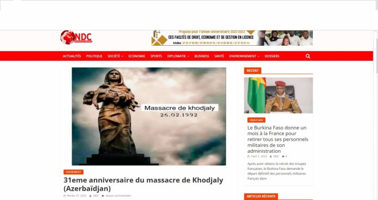 Fransa portalı Xocalı soyqırımından bəhs edən məqalə yayıb