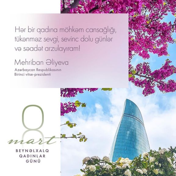 Birinci vitse-prezident Beynəlxalq Qadınlar Günü münasibətilə paylaşım edib
