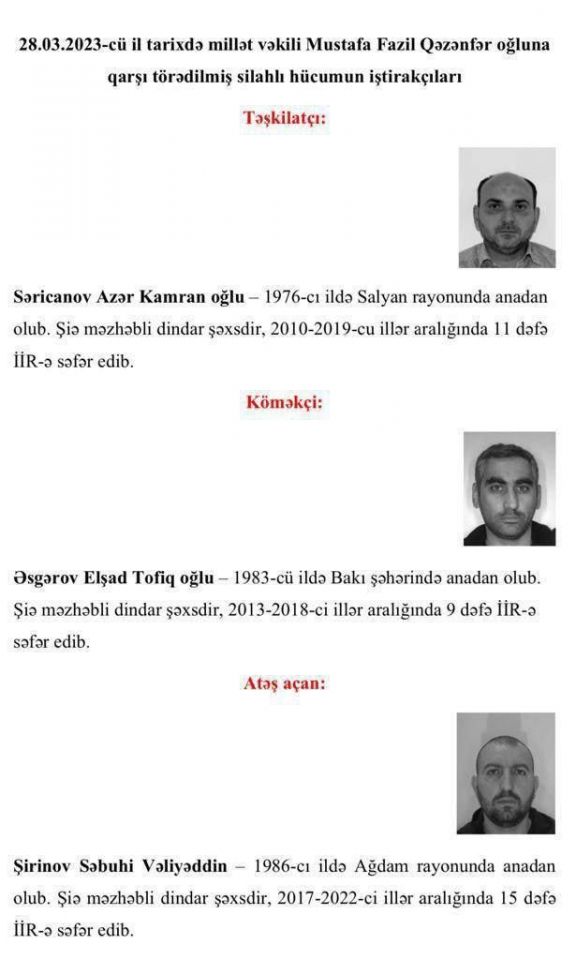 Fazil Mustafaya qarşı terrorun təşkilatçısı və atəş açan şəxsin kimliyi məlum olub
