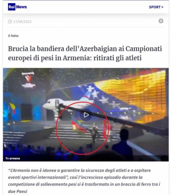 İtaliya KİV-ləri də İrəvanda Azərbaycan Bayrağının yandırılmasından yazıb