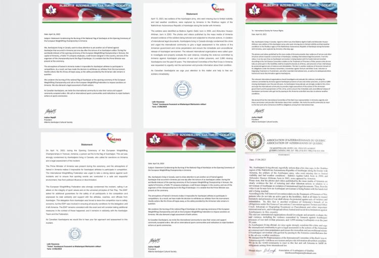 Kanada azərbaycanlıları Ermənistana sanksiyalar tətbiq olunmasını tələb edirlər