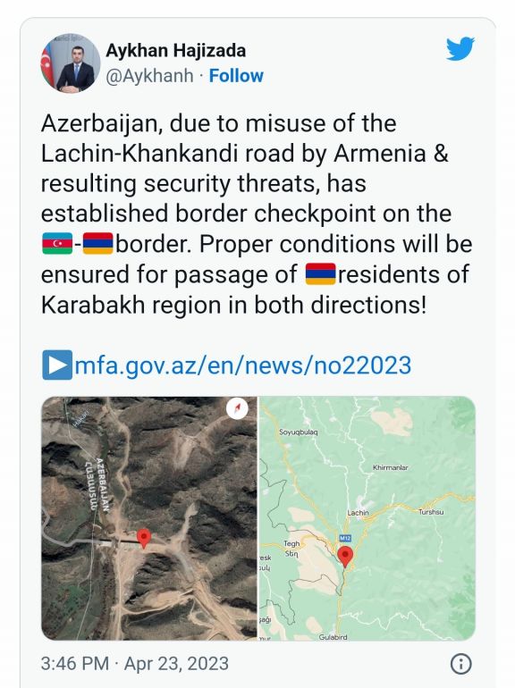 Ayxan Hacızadə: “Azərbaycan Ermənistanın sui-istifadəsi səbəbindən sərhəd-keçid məntəqəsi yaradıb”