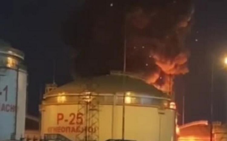 Krasnodar diyarında neft məhsulları rezervuarı alışıb, dron zərbəsi olduğu iddia olunur