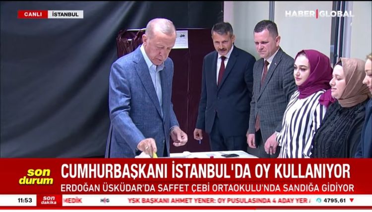 Rəcəb Tayyib Ərdoğan səs verib