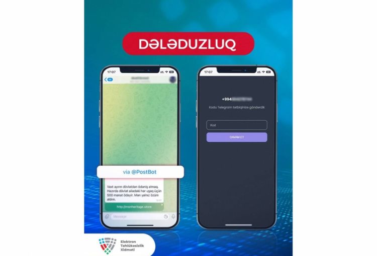 "Telegram” üzərindən vətəndaşlara fişinq mesajlar göndərilir
