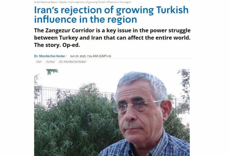 İsrailli professor Zəngəzur dəhlizinin geosiyasi əhəmiyyətindən yazıb