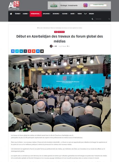 Prezident İlham Əliyevin Şuşa Media Forumundakı çıxışı dünya mediasının diqqət mərkəzində qalmaqda davam edir