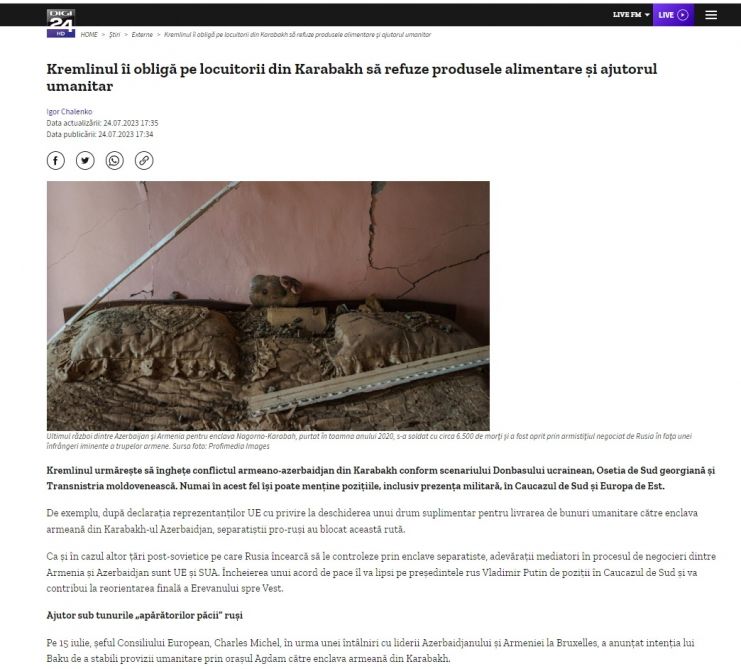  Xarici kütləvi informasiya vasitələri Qarabağda “humanitar fəlakət” ilə bağlı yalanları ifşa edir