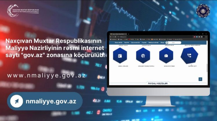 Naxçıvan MR-də Maliyyə Nazirliyinin saytı "AzStateNet" şəbəkəsinə köçürülüb