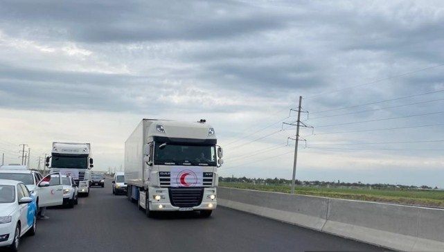 Bakıdan Xankəndiyə 40 ton humanitar yardım aparan karvan Ağdama çatıb
