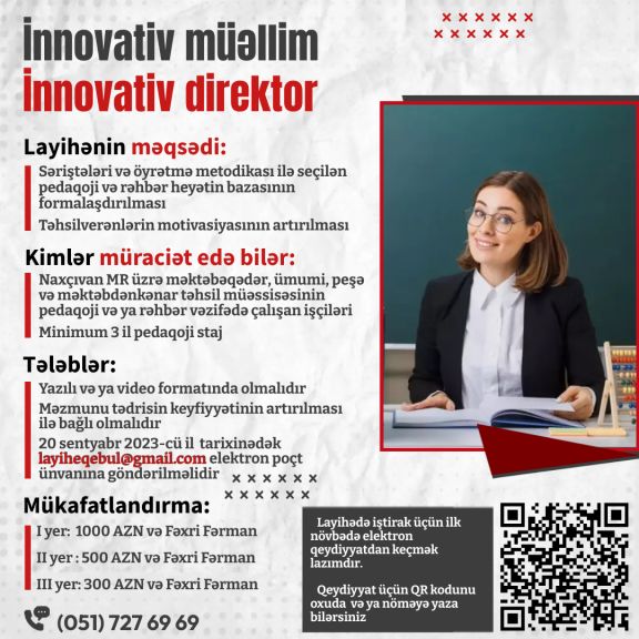 Naxçıvanda “İnnovativ müəllim” və “innovativ direktor” layihəsinə start verilib