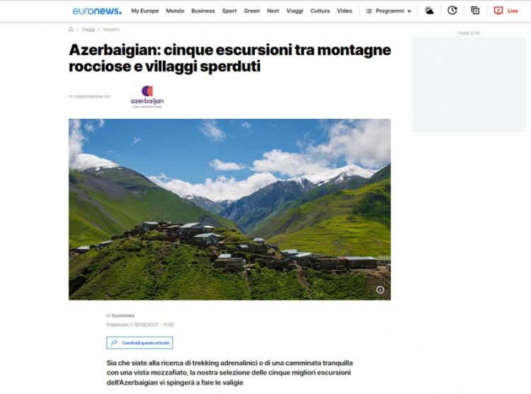 “Euronews” Azərbaycanın qayalı dağları və ucqar kəndləri barədə məqalə dərc edib<font color=red> - FOTOLAR</font>