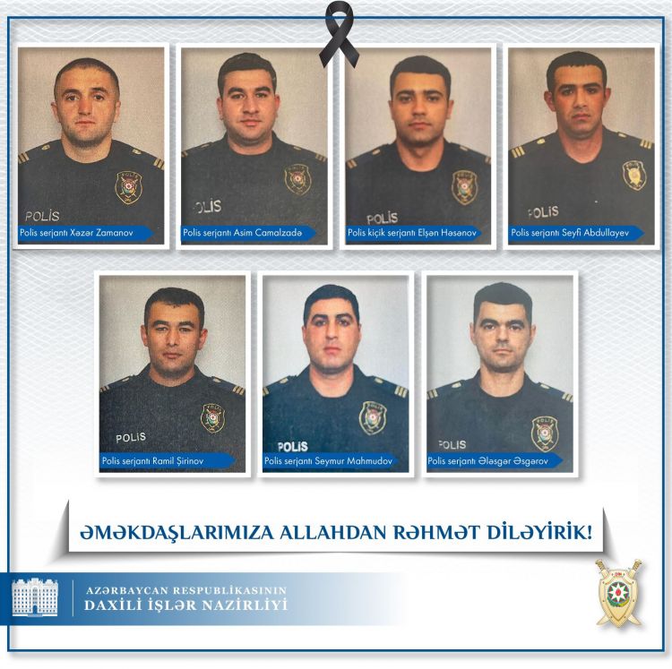 Ermənilərin Xocavənddə törətdiyi terror aktı nəticəsində həlak olan polislərin fotoları