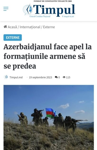Moldova KİV-ləri Azərbaycan Ordusunun antiterror tədbirləri və ermənilərin mina terroruna dair məqalələr yayıb