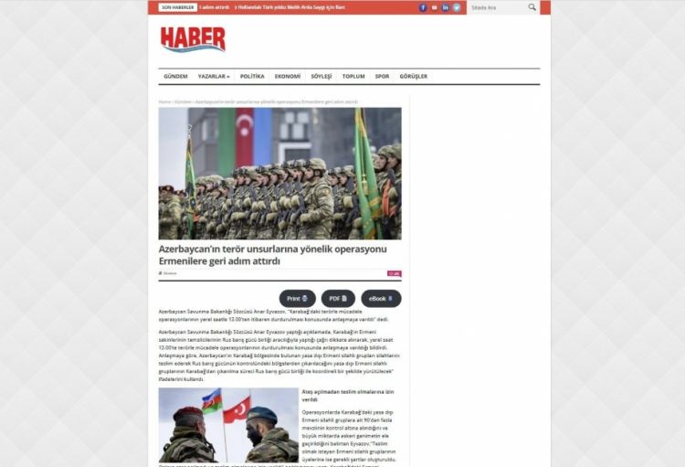Niderland mediasında Azərbaycanın antiterror tədbirlərinin Qarabağda sülhə gətirib çıxaracağından bəhs edilib