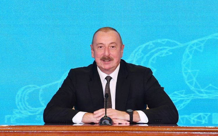 Prezident İlham Əliyev: "Qars-Naxçıvan dəmir yolunun inşasına dair niyyət protokolunun imzalanması tarixi hadisədir"